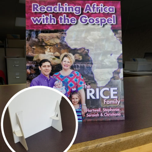 Tabletop display signs for Missionary support and fundraising - MissionaryCards.com